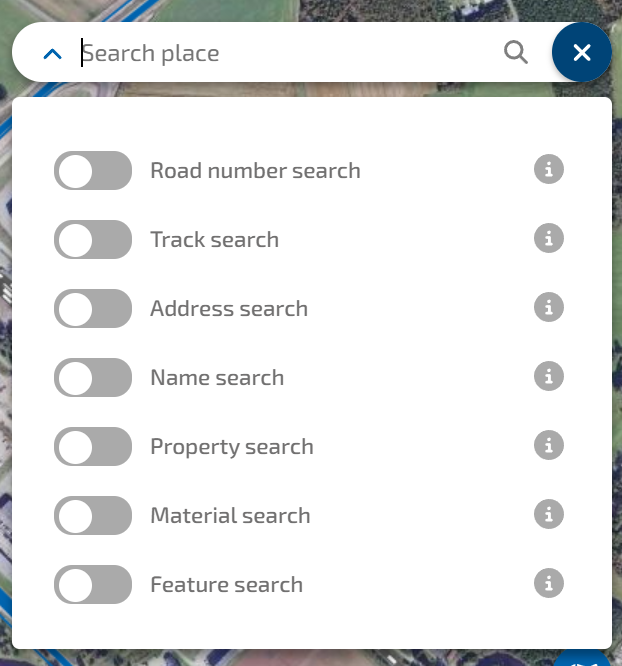 A screenshot of the custom search functionality in Suomen Väylät.